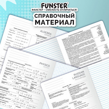Тетради предметные, КОМПЛЕКТ 12 ПРЕДМЕТОВ, 48 л., TWIN-лак, FUNSTER (ФАНСТЕР), МЕМНЫЕ КОТЫ, 405604