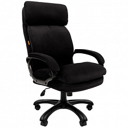 Кресло офисное CHAIRMAN СН 505, НАГРУЗКА до 150 кг, велюр, черное, 7127990