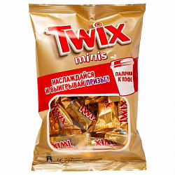 Батончики мини TWIX "Minis" печенье с карамелью в молочном шоколаде, 184 г, 2263