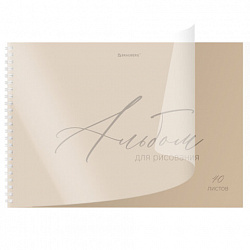 Альбом для рисования, пластиковая обложка, А4, 40 л., гребень, BRAUBERG, 210х297 мм, ОДНОТОННЫЕ (4 вида), 107681