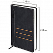 Ежедневник недатированный А5 138х213 мм, BRAUBERG "Slot", под кожу, держатель для ручки, 160 листов, черный, 116605