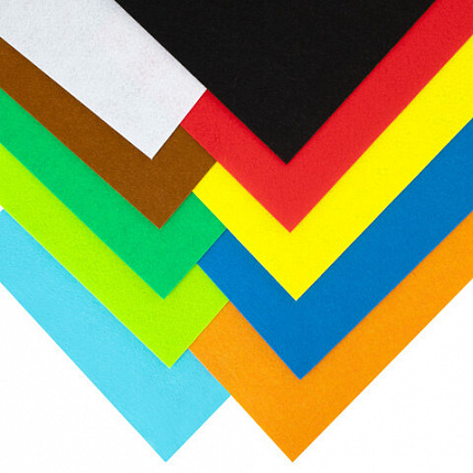 Фетр супер жесткий А4, 1 мм, 10 листов, 10 цветов, плотность 160 г/м2, ОСТРОВ СОКРОВИЩ, 665667