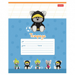 Тетрадь 12 л., HATBER косая линия, обложка картон, "ЛЕСЯТА" (микс в спайке), 080090, 12Т5В6