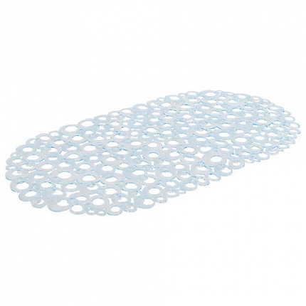 Коврик для ванны противоскользящий 69х35см, "Кольца", овальный, прозрачный, ПВХ, PRIMILA (ПРИМИЛА), 700372