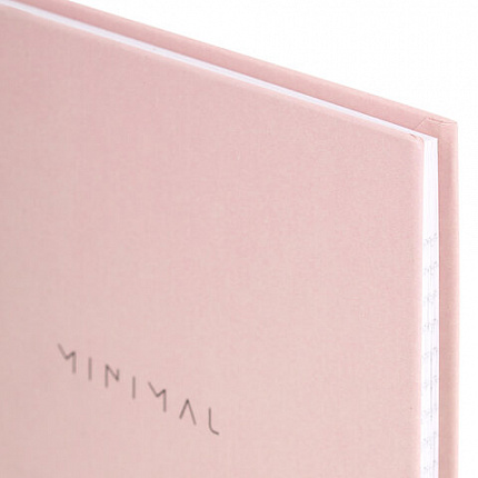 Блокнот А5 134х206 мм, 80 л., твёрдый, клетка, BRAUBERG "Minimal", розовый, 116441