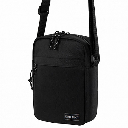 Сумка на плечо HEIKKI COMPACT (ХЕЙКИ), два кармана, черная, 22х17х6 см, 272630