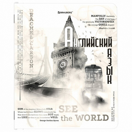 Тетради предметные, КОМПЛЕКТ 12 ПРЕДМЕТОВ, 48 л., матовая ламинация, BRAUBERG, "BLACK&WHITE", 404835