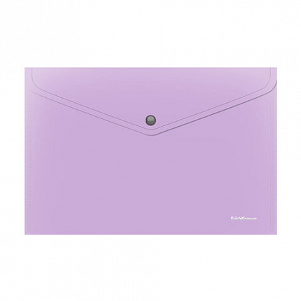 Папка-конверт с кнопкой ERICH KRAUSE Matt Pastel Bloom, А4, до 120 л, непрозр.,ассорти,0,18 мм,61141