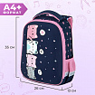 Ранец BRAUBERG KIDS START, 1 отделение, 2 кармана, "Четыре котика", 35х26х13 см, 273150