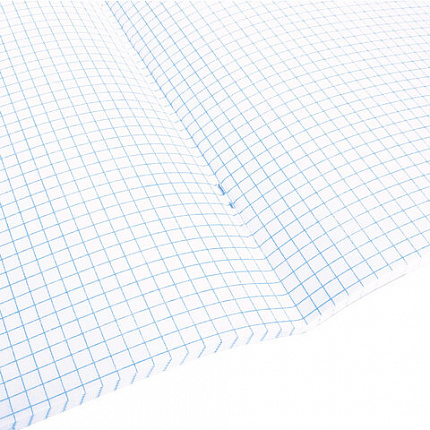 Тетрадь А4, 96 л., ОФИСМАГ скоба, клетка, обложка картон, СИНЯЯ, 405637