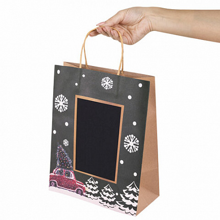 Пакет подарочный НАБОР 6 штук, 21x14x26 см, скретч-слой + стилус, "NY Kraft", ЗОЛОТАЯ СКАЗКА, 591967