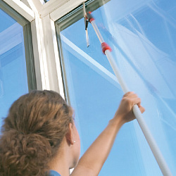 Черенок рукоятка телескопическая VILEDA 2х1,25 м (до 2,5 м) алюминиевый, используется с окномойкой шубкой 602099, со стяжкой 602101, 179661