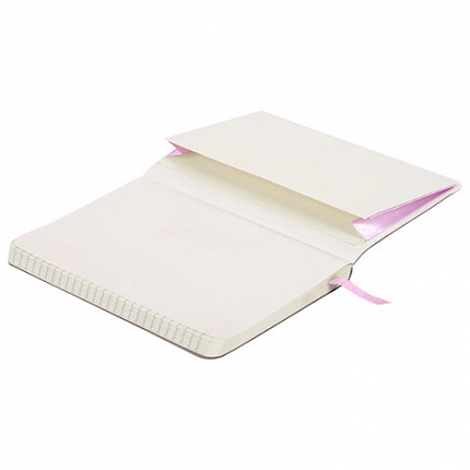 Блокнот МАЛЫЙ ФОРМАТ (100x150 мм) А6, BRAUBERG "Metropolis Ultra", под кожу, 80 л., клетка, розовый, 113322