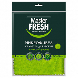 Тряпка для мытья пола из микрофибры, 50х60 см, зеленая, Master FRESH