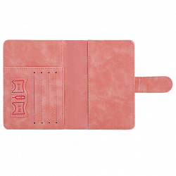 Обложка для паспорта и документов с защитой от считывания, 9 карманов, магнит, экокожа, розовая, BRAUBERG, 238755