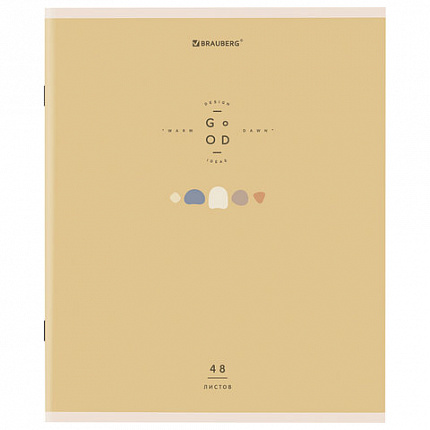 Тетрадь А5 48 л. BRAUBERG скоба, клетка, обложка картон, "Natural" (микс в спайке), 404359