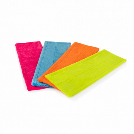 Насадка МОП плоская КОМПЛЕКТ 4 шт., УНИВЕРСАЛЬНАЯ для швабр 38-42 см (ТИП К), микрофибра, LAIMA, 607459