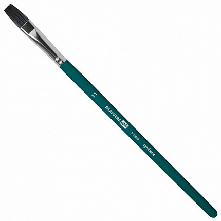 Кисти художественные набор 15 шт + мастихин в пенале, синие, синтетика, BRAUBERG ART