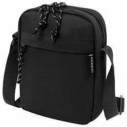 Сумка на плечо HEIKKI COMPACT (ХЕЙКИ), два кармана, черная, 19х14х5 см, 272631