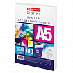 Бумага для цветной лазерной печати А5, ПЛОТНАЯ 160 г/м2, 100 л., BRAUBERG DIGITAL, 145% (CIE), 116408