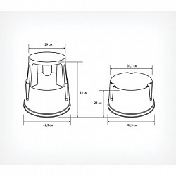 Стремянка-табурет передвижная, 2 ступени, на колесах (под нагрузкой статична), 43 см, пластик, до 150 кг, 640104