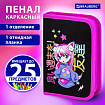 Пенал BRAUBERG, 1 отделение, 1 откидная планка, полиэстер, 21х14 см, "Яркая девочка", 272323