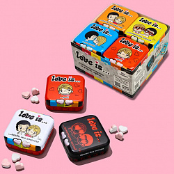 Драже освежающие в форме сердца LOVE IS, вкус клубника, 20 г, 709241