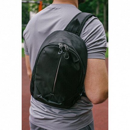 Рюкзак HEIKKI SPORTING (ХЕЙКИ) на одно плечо, эргономичный, черный, 37x23x10см, 273905