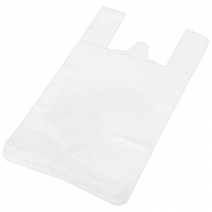 Пакет "майка" КОМПЛЕКТ 100 штук, 28+15х55, ПНД белый, 15 мкм, LAIMA, 700787