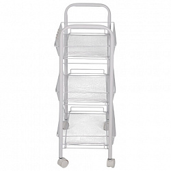 Этажерка (тележка) BOOMHOUSE (БУМХАУС) RC-003 3 яруса, на колесах, В62,5хШ42,5хГ25,5 см, металл, белая, 701456