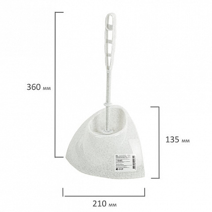 Ершик для унитаза с подставкой, угловой, "Блеск", белый мрамор, IDEA, М 5012