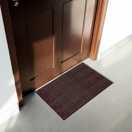Коврик придверный 45х60 см, ВЕНГЕ пластиковый грязезащитный толщина 10 мм, "ТРАВКА", PRIMILA (ПРИМИЛА), 701064