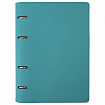 Тетрадь на кольцах А5 (180х220 мм), 120 листов, под кожу, клетка, BRAUBERG "Joy", бирюзовый/серо-голубой, 129993