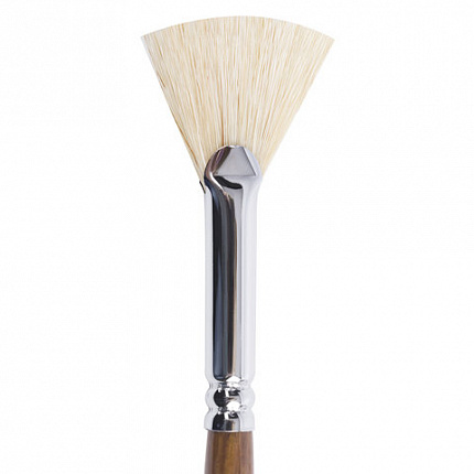 Кисть художественная профессиональная BRAUBERG ART CLASSIC, щетина, веерная, № 8, длинная ручка, 200745
