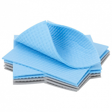 Салфетки губчатые для уборки кухни 15х18 см, ЦЕЛЛЮЛОЗНЫЕ, КОМПЛЕКТ 10 шт., 5 серых / 5 голубых, LAIMA, 700268