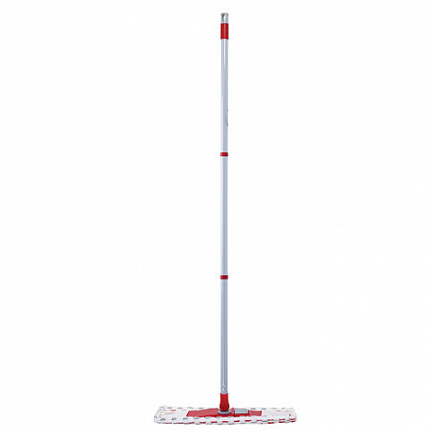 Швабра с флаундером 40 см, составной черенок 120 см, МОП микрофибра/абразив + МОП СИНЕЛЬ, PERKLIN (ПЕРКЛИН), 700987