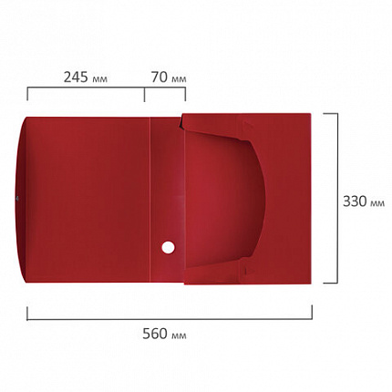 Короб архивный (330х245 мм), 70 мм, пластик, разборный, до 750 листов, красный, 0,7 мм, STAFF, 237276