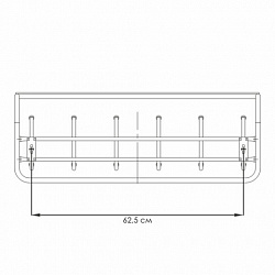 Вешалка настенная с полкой "ВСП7", 265х725х220 мм, 6 крючков, металл, черная, ВСП 7 Ч