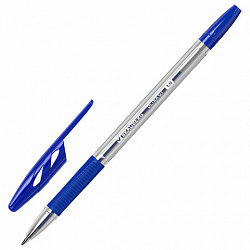 Ручки шариковые с грипом BRAUBERG "ULTRA GT", НАБОР 8 ШТУК, СИНИЕ, корпус прозрачный, узел 1 мм, линия 0,5 мм, 144529