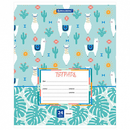 Тетрадь 24 л. BRAUBERG линия, обложка картон, "ЗАБАВНАЯ", 403586