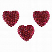 Стразы самоклеящиеся "СЕРДЦА", 12 мм, 15 штук, малиновые, на подложке, ОСТРОВ СОКРОВИЩ, 662234