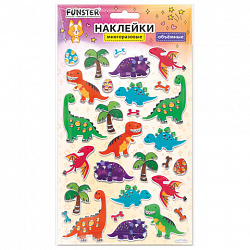 Наклейки объемные MAXI 21х14 см, ассорти 12 видов, FUNSTER (ФАНСТЕР), 666678