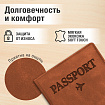 Обложка для паспорта "Passport Map", мягкая экокожа, коричневая, STAFF, 238876