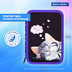 Пенал BRAUBERG, 3 отделения, полиэстер, 21х14 см, "Спящий котенок", 273538