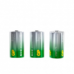 Батарейки КОМПЛЕКТ 2 шт., GP Super G-Tech, D (LR20, 13А), алкалиновые, в пленке, 13AA21RA, 13AA21RA-2CRS2