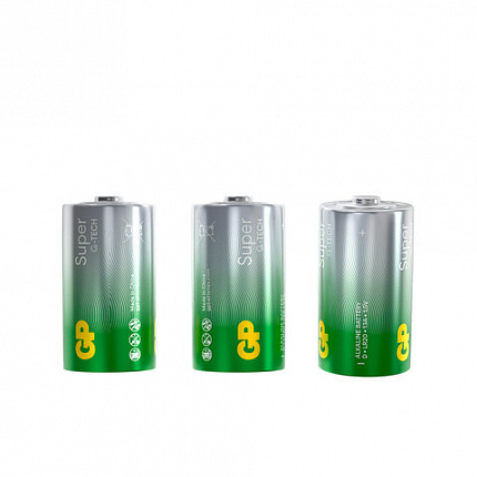 Батарейки КОМПЛЕКТ 2 шт., GP Super G-Tech, D (LR20, 13А), алкалиновые, в пленке, 13AA21RA, 13AA21RA-2CRS2