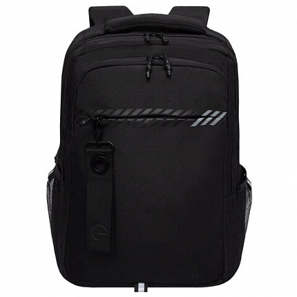 Рюкзак GRIZZLY школьный, анатомическая спинка, 2 отделения, для мальчиков, "BLACK STRIPES", 42х31х22 см, RU-532-1/2