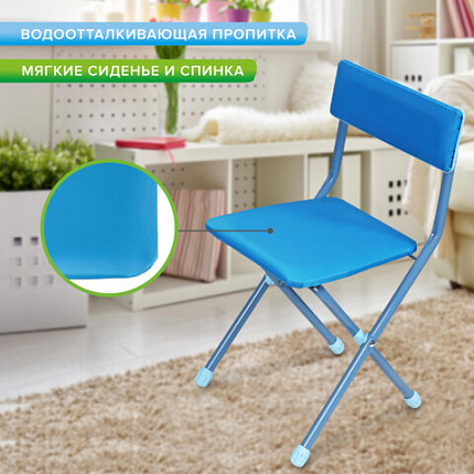 Комплект детской мебели голубой КОСМОС: стол + стул, пенал, BRAUBERG NIKA KIDS, 532634