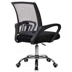 Кресло CROMEX (КРОМЕКС) "Top CH-695", ХРОМ, с подлокотниками, сетка/ткань TW, черное, 533066