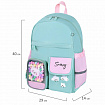 Рюкзак BRAUBERG PASTEL с термонашивками в комплекте, "Funny clouds", мятный, 40х29х14 см, 271421
